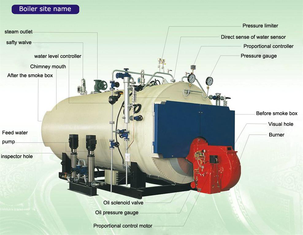 WNS 10t/h oil gas fired steam boiler 