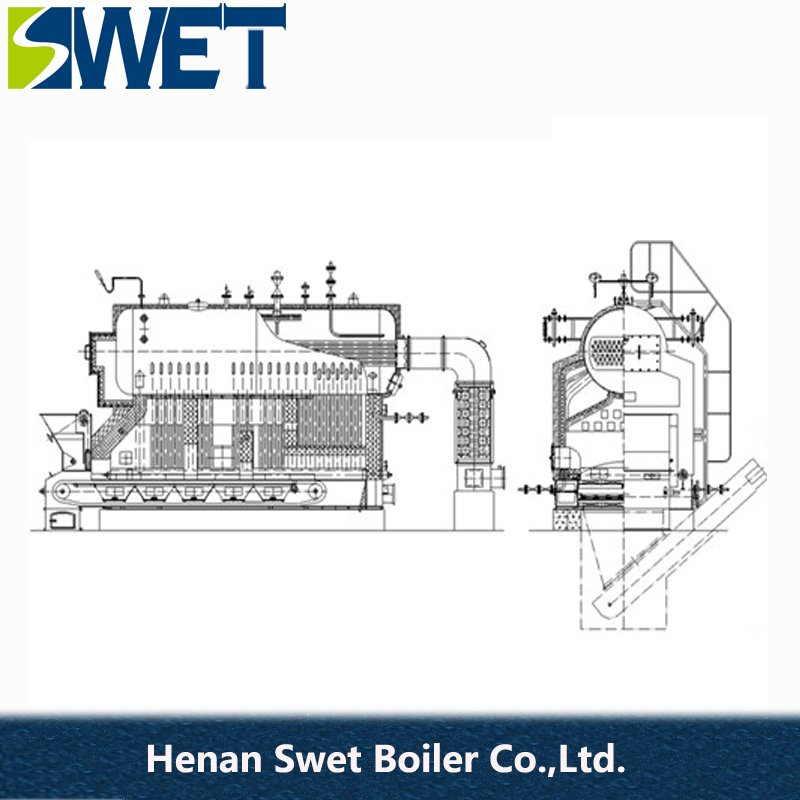 Industrial 2t/h Biomass / Coal DZL Steam boiler